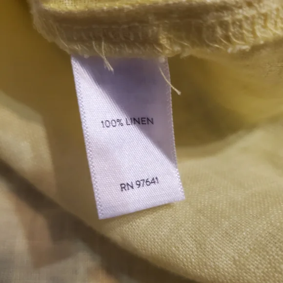 J. Jill Women's Peasant Linen Yellow Blouse Top L - Picture 6 of 6